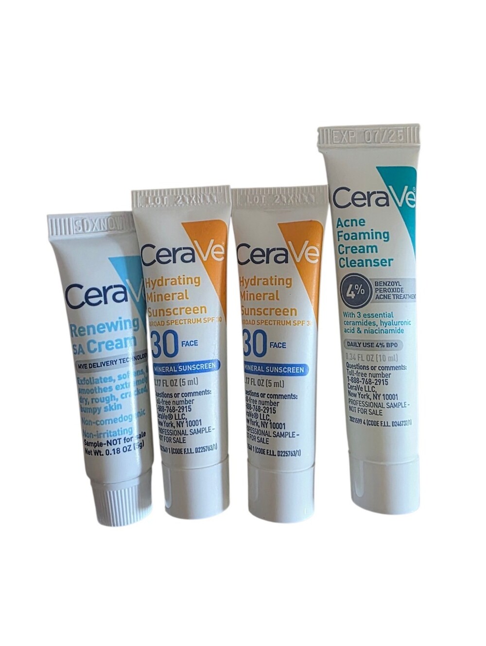 CeraVe Hydrating Mineral Sunscreen SPF 30 & Acne Foaming Cream Cleanser - New